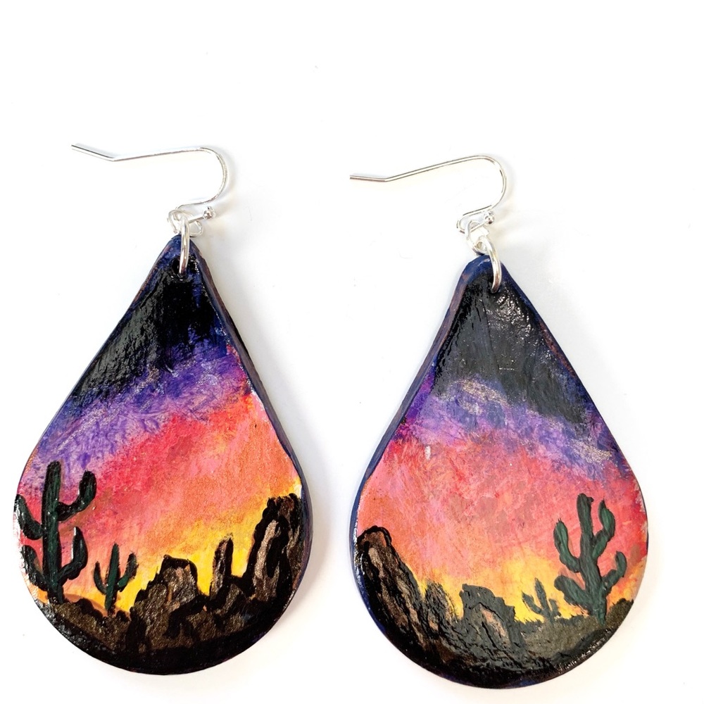 Miniature canyon painted earrings